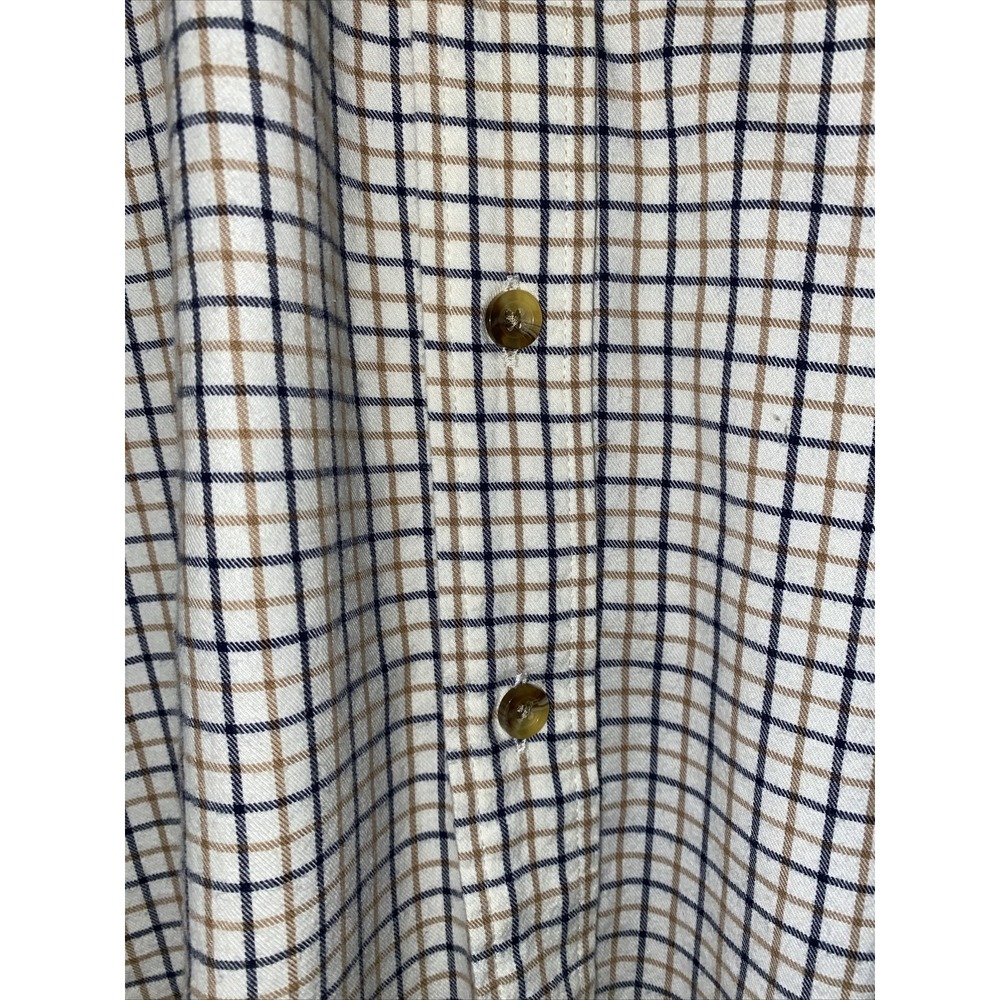 LL Bean Town Field Plaid Button Down Corduroy Cuff Long Sleeve Shirt Men Medium - Picture 9 of 14